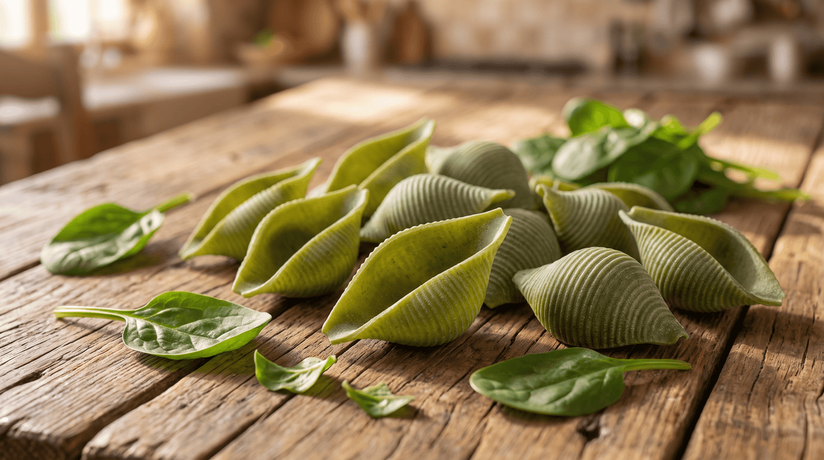 Conchiglione de Espinafre: Sabor e Cor Naturais - Massas Da Roz