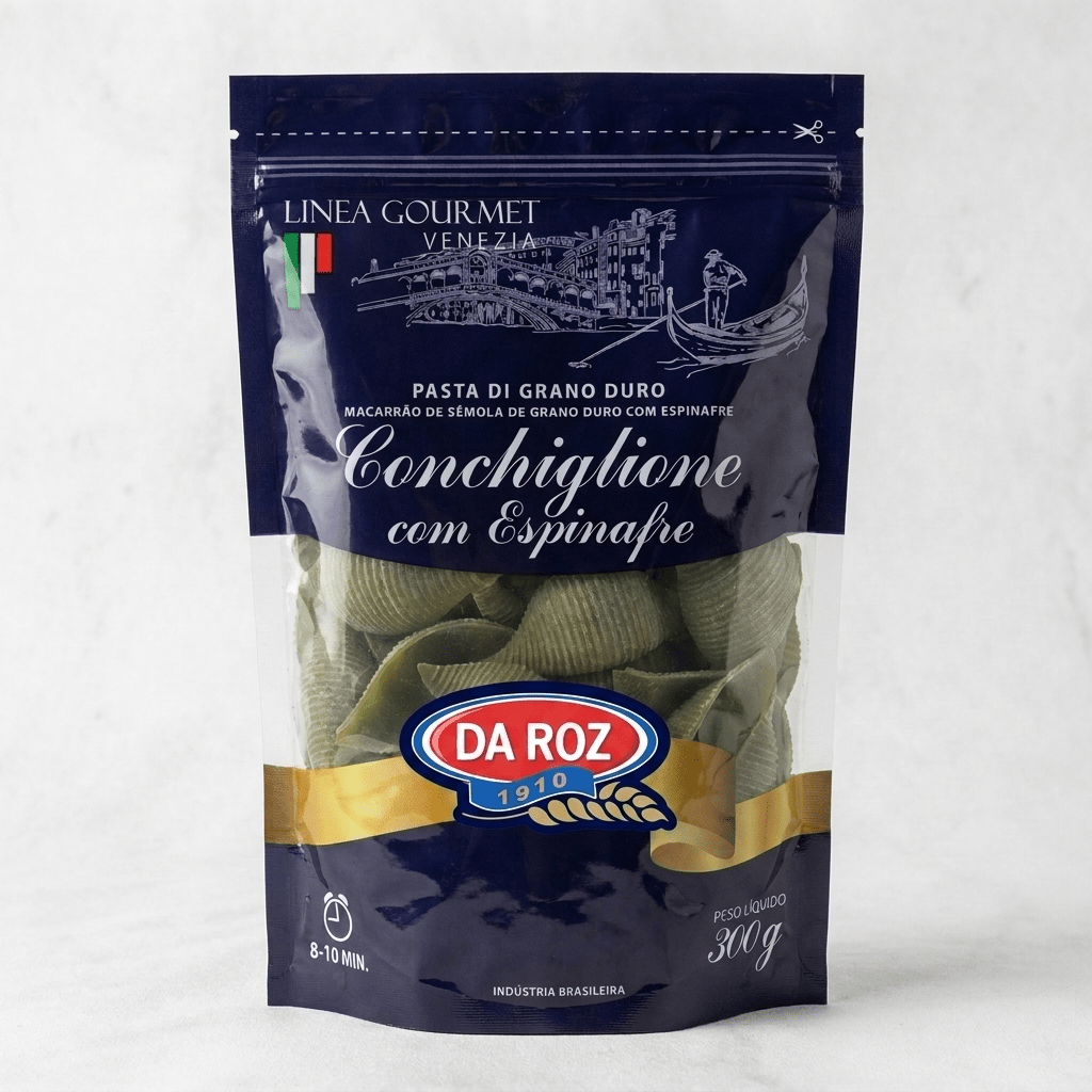 Combo Conchiglione Espinafre Da Roz - 12 un. | Linea Gourmet 300g - Massas Da Roz