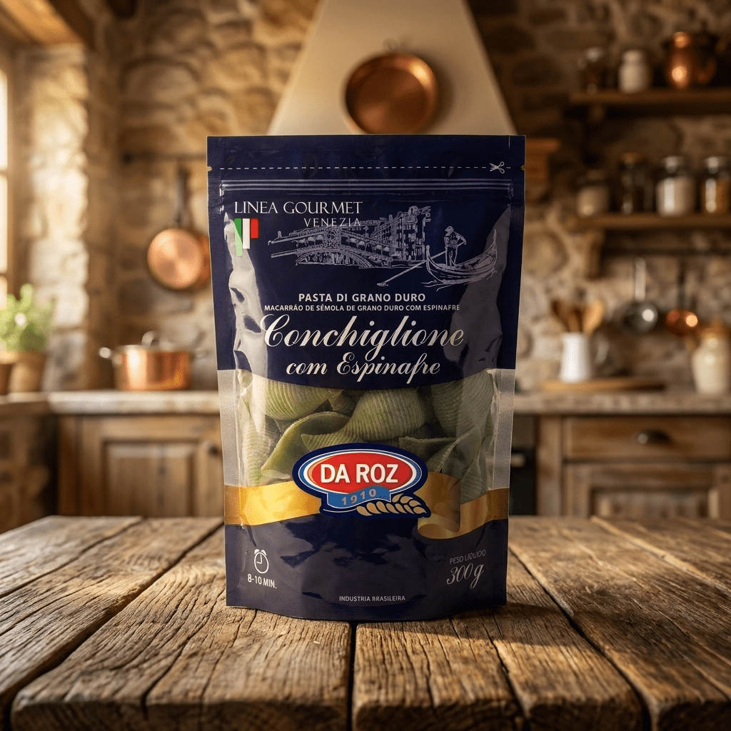 Combo Conchiglione Espinafre Da Roz - 12 un. | Linea Gourmet 300g - Massas Da Roz